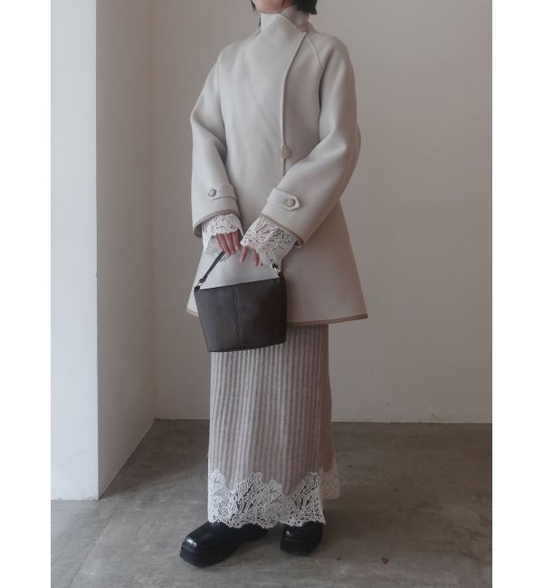 LAGUNAMOON「レースドッキングリブニットワンピース」|ワンピース|