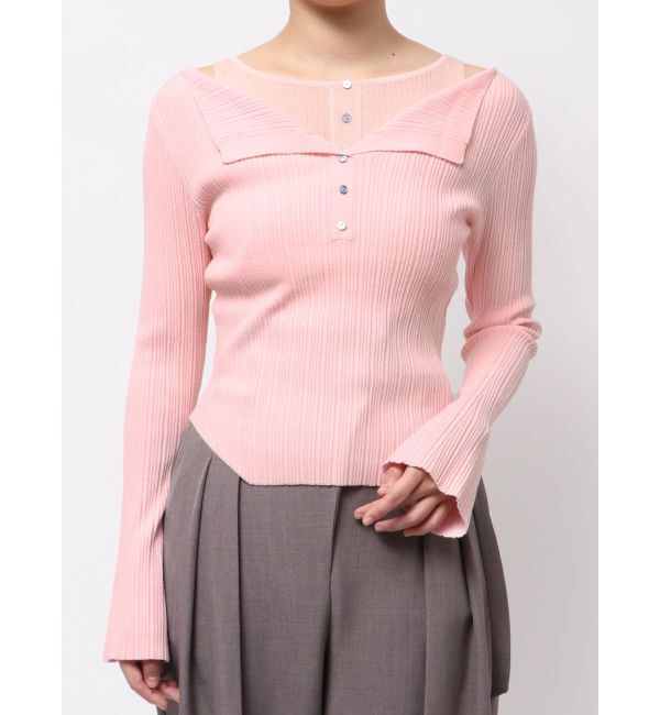 LAGUNAMOON「レイヤードライクリブニットプルオーバー」|ニット・セーター|