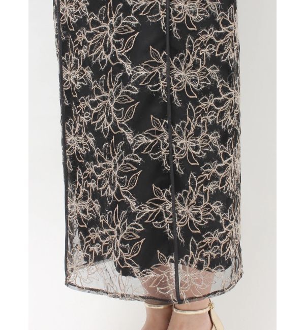 LAGUNAMOON「LADYラメフェザーエンブロイダリードレス」|ワンピース|