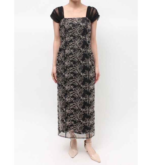 LAGUNAMOON「LADYラメフェザーエンブロイダリードレス」|ワンピース|