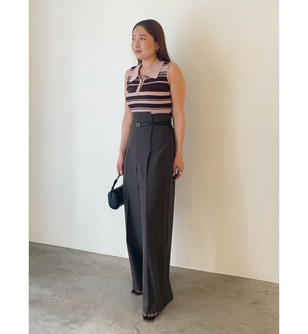 LAGUNAMOON「バイカラーベルトライトパンツ」|その他|チャコールグレー