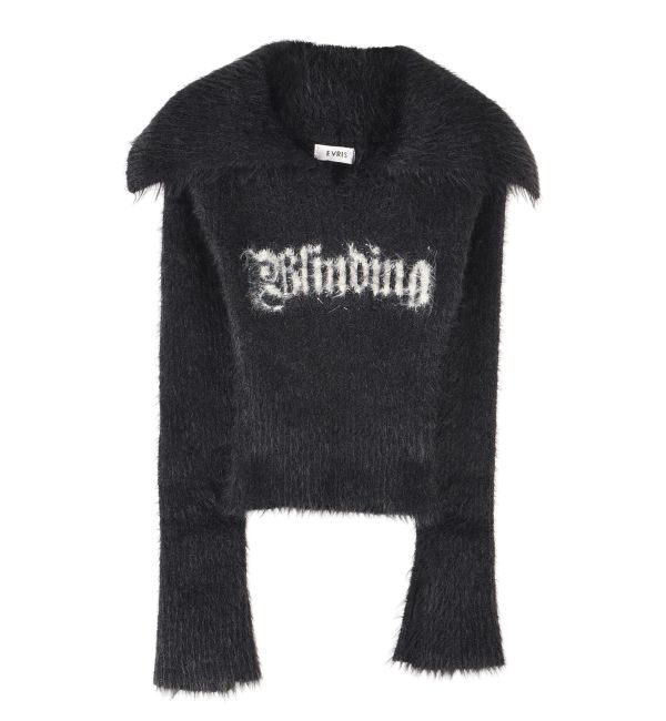 EVRIS「ラメロゴシャギーオフショルニットトップス」|ニット・セーター|