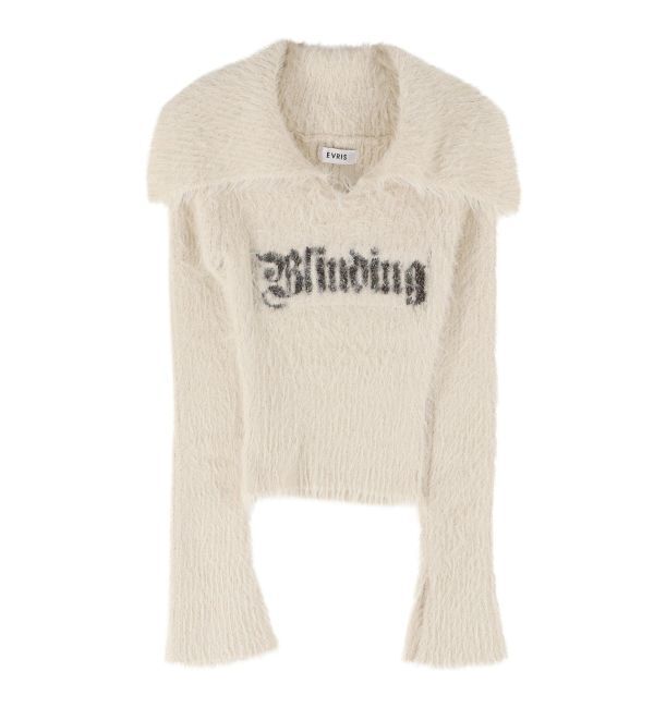 EVRIS「ラメロゴシャギーオフショルニットトップス」|ニット・セーター|