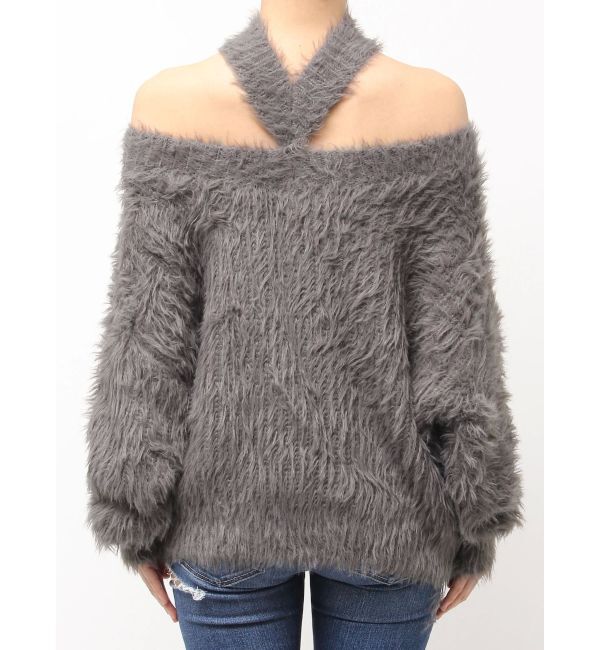 GYDA「2WAYシャギーチョーカーニットトップス」|ニット・セーター|