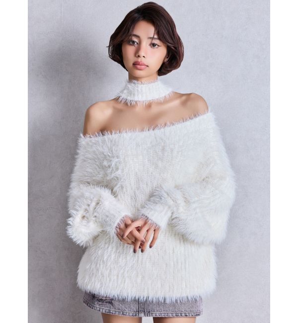 GYDA「2WAYシャギーチョーカーニットトップス」|ニット・セーター|