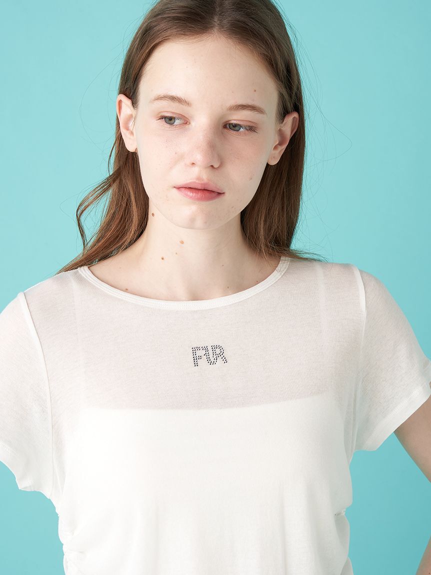 FURFUR「【WEB限定カラー】クリスタルロゴアシンメトリーTシャツ」|Tシャツ・カットソー|
