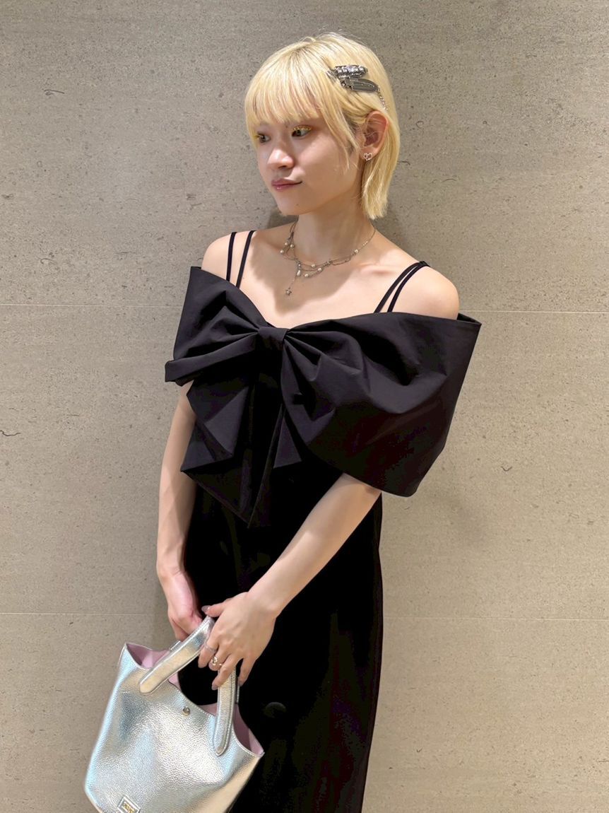 FURFUR「ビッグリボンオフショルワンピース」|ワンピース|