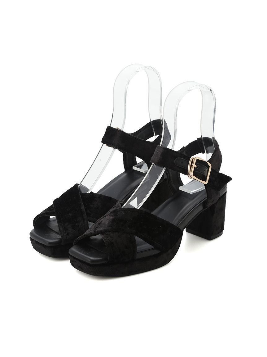 FRAY I.D「ベロアサンダル」|サンダル|BLK