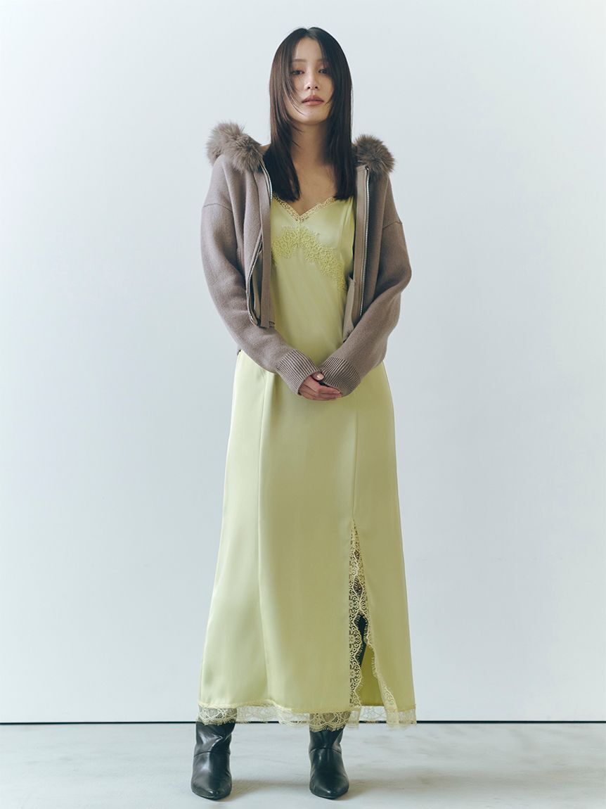 FRAY I.D「【限定カラー】レーストリムキャミワンピース」|ワンピース|LIME