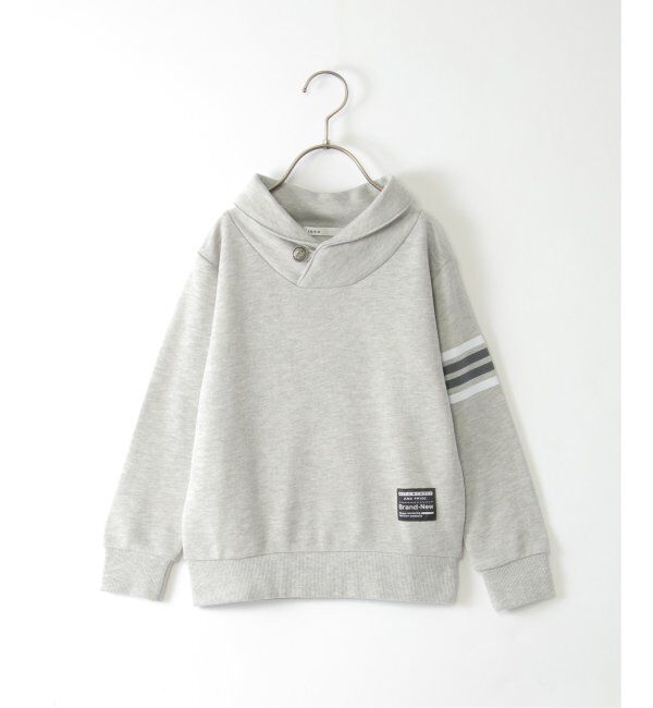 ikka kids「コンチョボタンショール襟トレーナー 2（120~160cm）」|Tシャツ・カットソー|ミディグレイ