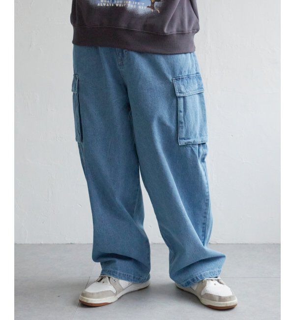 VENCE share style「VISION STREET WEAR ビジョンストリートウェア ロゴデニムカーゴパンツ」|その他|スカイブルー