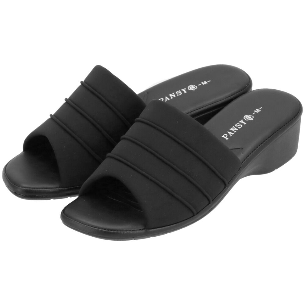 BACKYARD FAMILY「pansy サンダル パンジー 通販 つっかけ オフィスサンダル 室内履き 職場 レディース」|サンダル|ブラック1