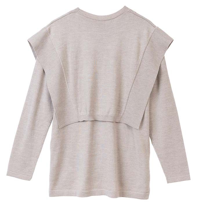 BACKYARD FAMILY「MIND マインド レイヤードニット 長袖 通販 レイヤード風 ニット プルオーバーニット」|ニット・セーター|