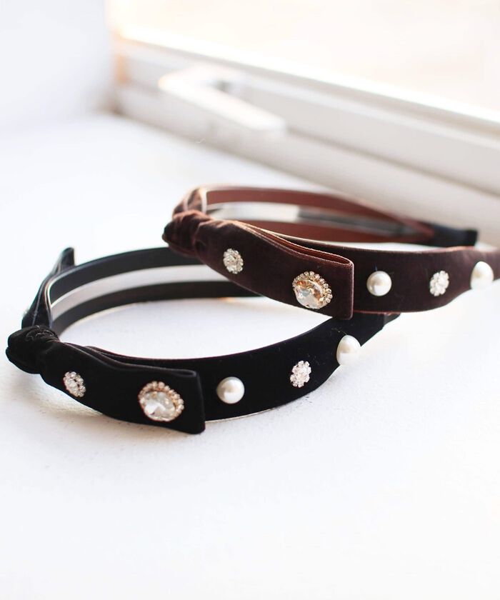 BACKYARD FAMILY「Rora カチューシャ 通販 リボン パール キラキラ 48502102 髪飾り ヘッドドレス」|その他|