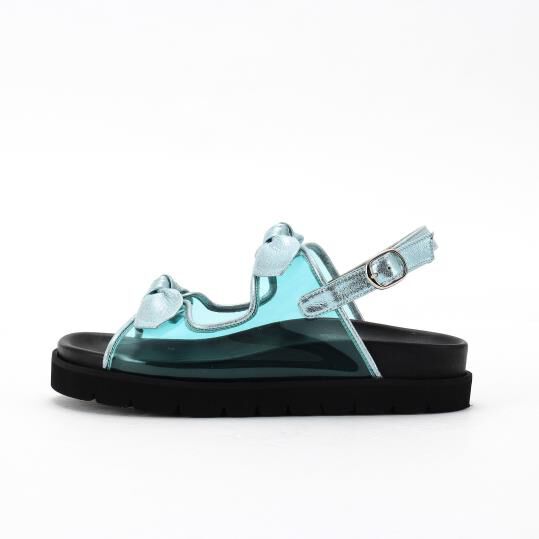 銀座かねまつ「KN250383PVCMETLTB 【本革】【PREMIERE PORTE】フットベットサンダル」|サンダル|