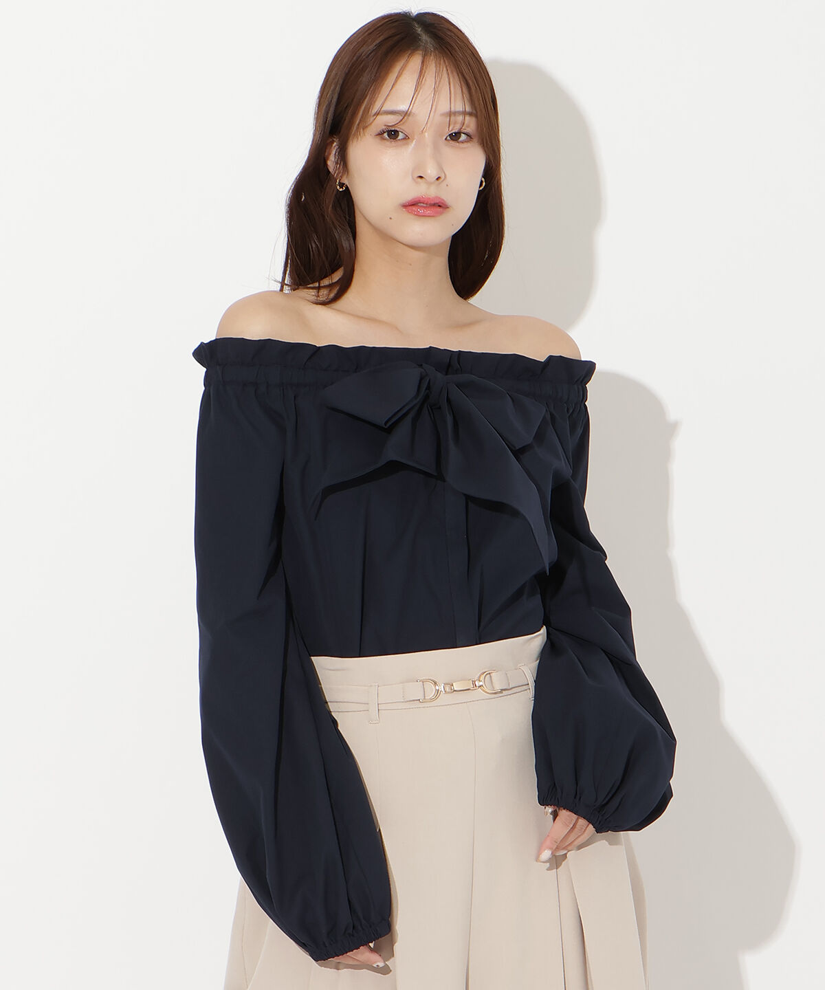 アンドクチュール「ドロストボウタイ2WAYブラウス」|シャツ・ブラウス|