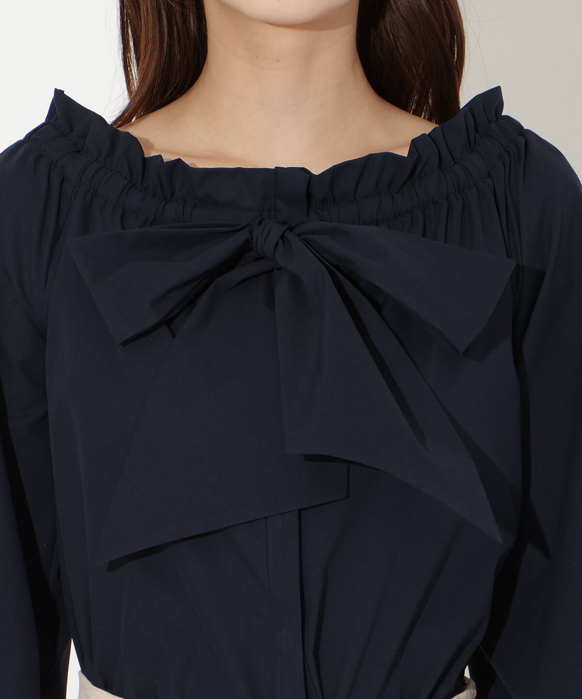 アンドクチュール「ドロストボウタイ2WAYブラウス」|シャツ・ブラウス|