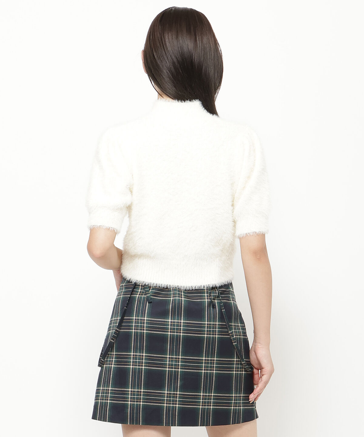 REDYAZEL「フェザーライク半袖ニットプルオーバー」|ニット・セーター|