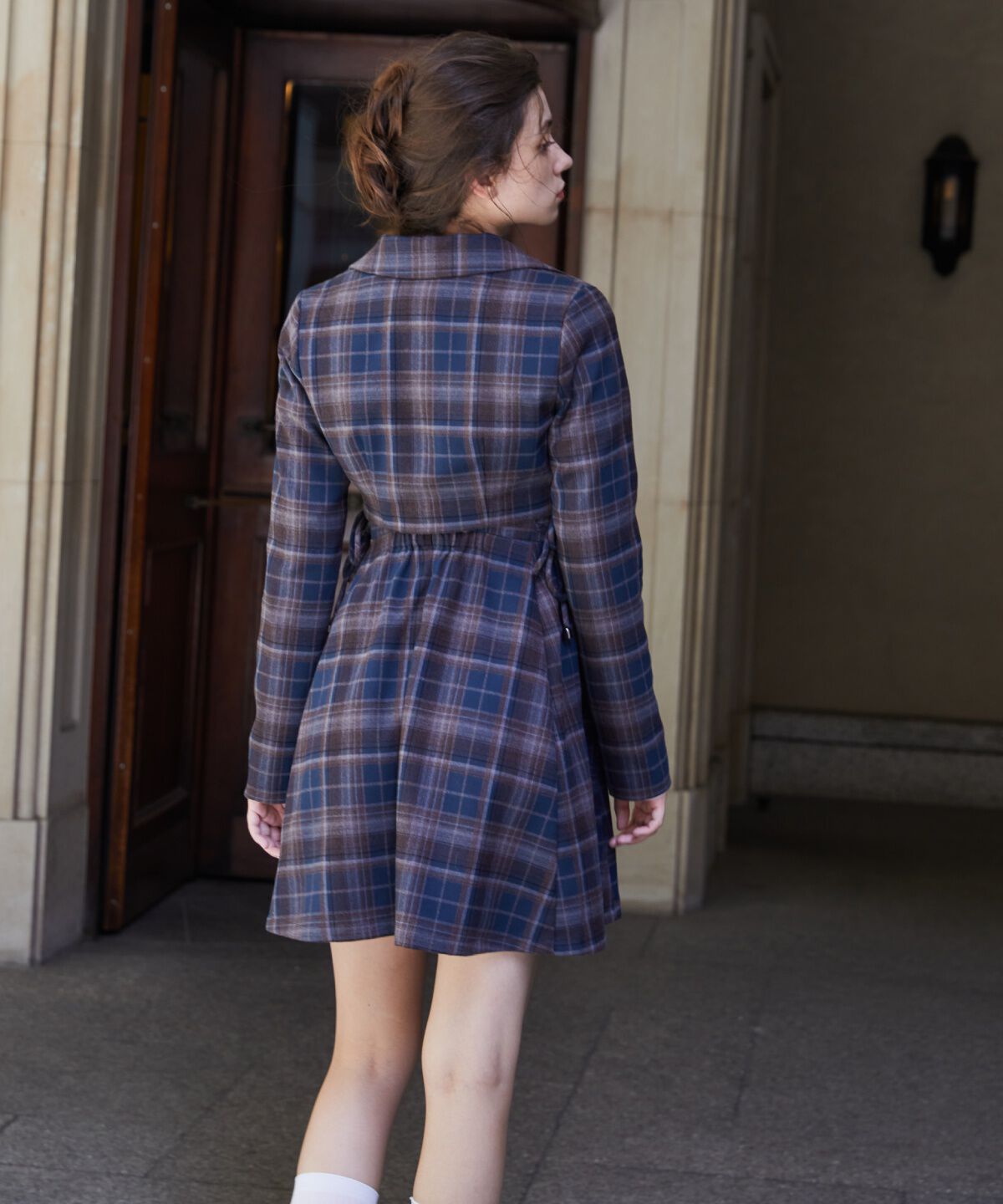 REDYAZEL「チェックショートダブルジャケット」|テーラードジャケット|