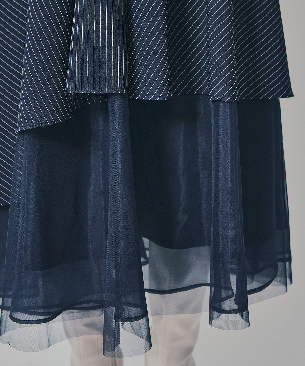 REDYAZEL「シアーMIXティアードスカート」|フレア|