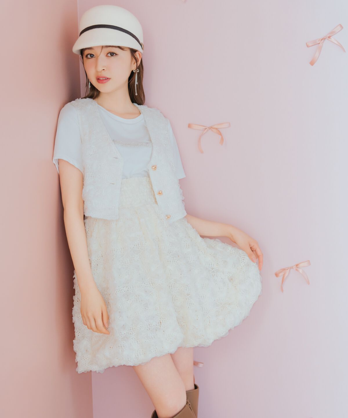 WILLSELECTION「レースバルーンスカート」|フレア|