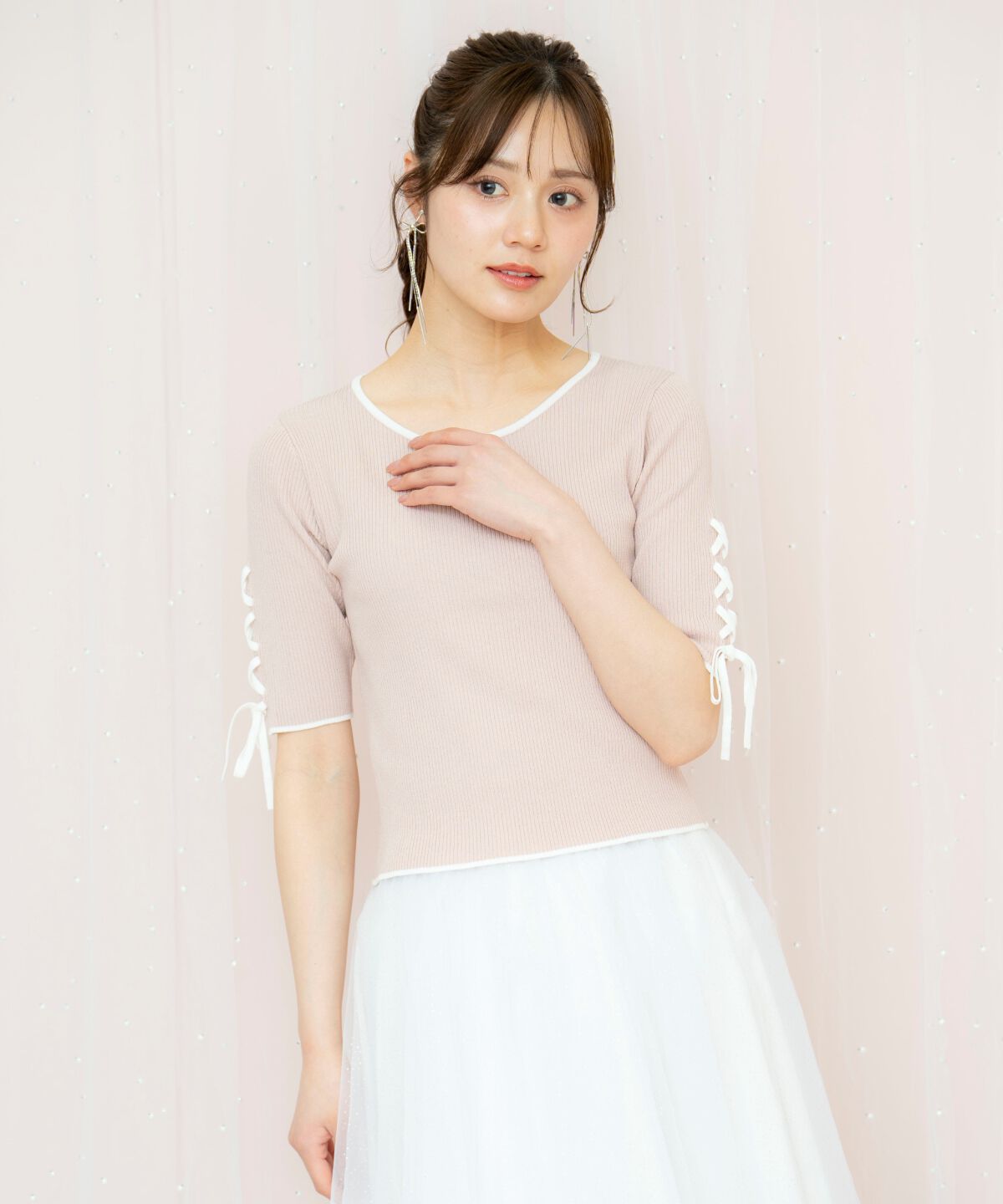 WILLSELECTION「袖レースアップニット」|ニット・セーター|