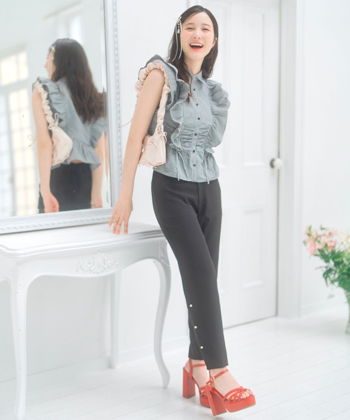 WILLSELECTION「ギャザーリボンフリルスリーブブラウス」|シャツ・ブラウス|