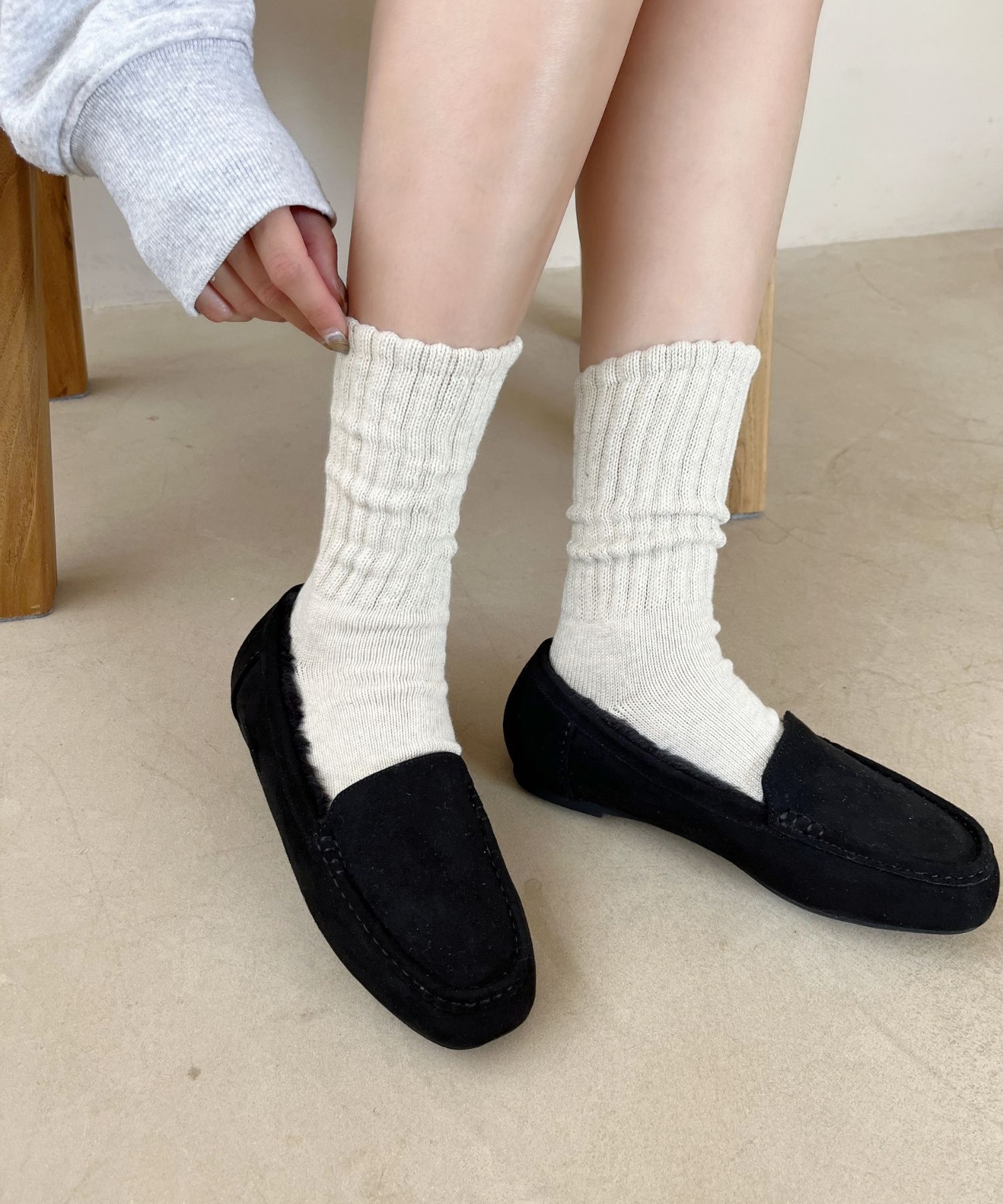 WA Oriental TRaffic「【累計5万足突破】 もこもこ ムートンシューズ /12311 モカシン フェイク ファー 再入荷 フラット」|パンプス|