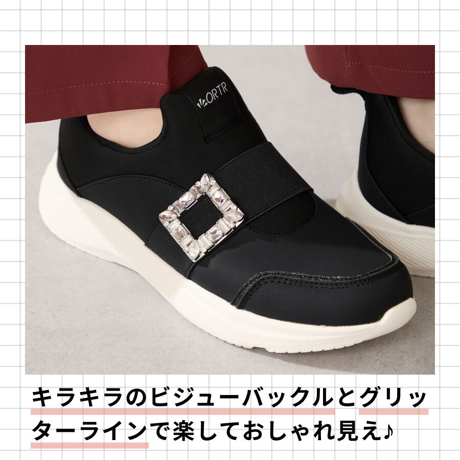 ORiental TRaffic「【 瞬間フィット 】ビジューバックルスニーカー/OT3777」|スニーカー|