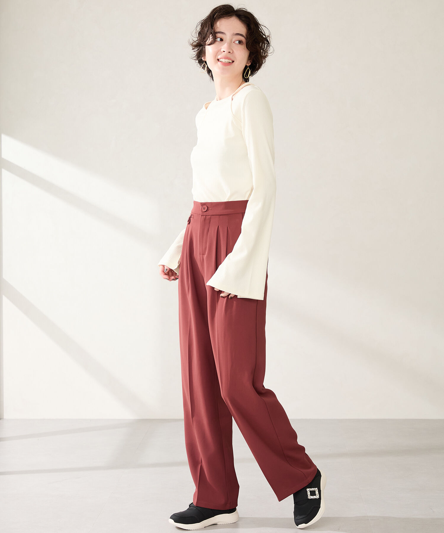 ORiental TRaffic「【 瞬間フィット 】ビジューバックルスニーカー/OT3777」|スニーカー|