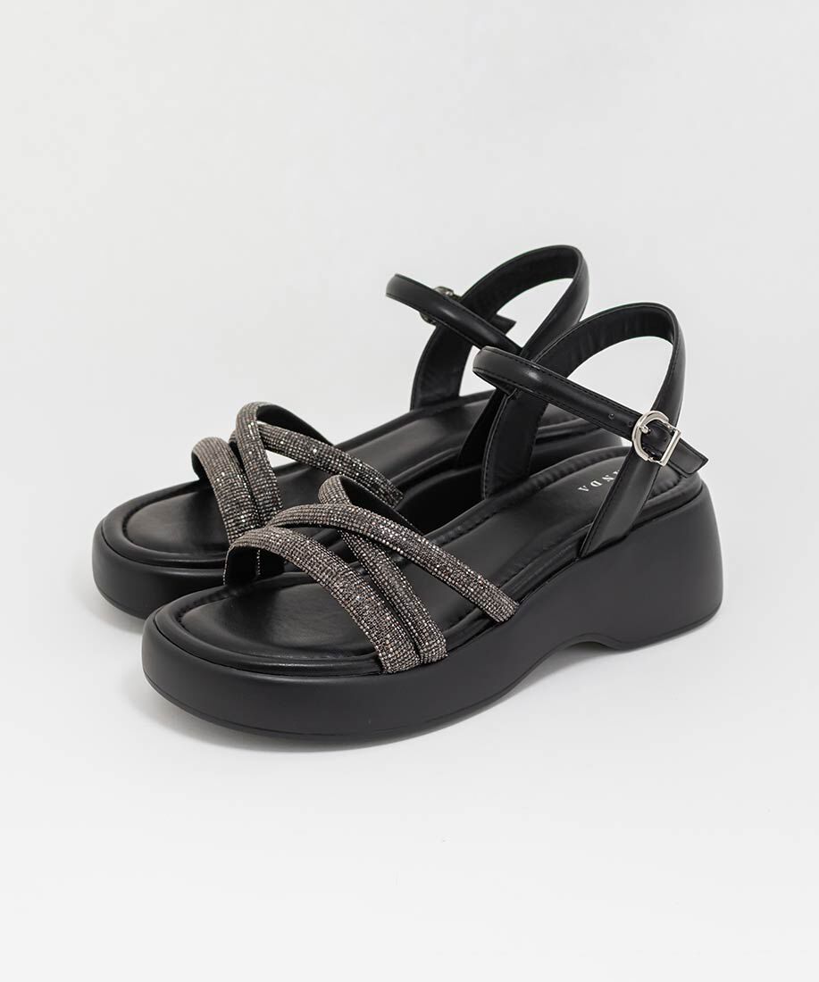  「ビジュークロスストラップスポーツサンダル」|サンダル|