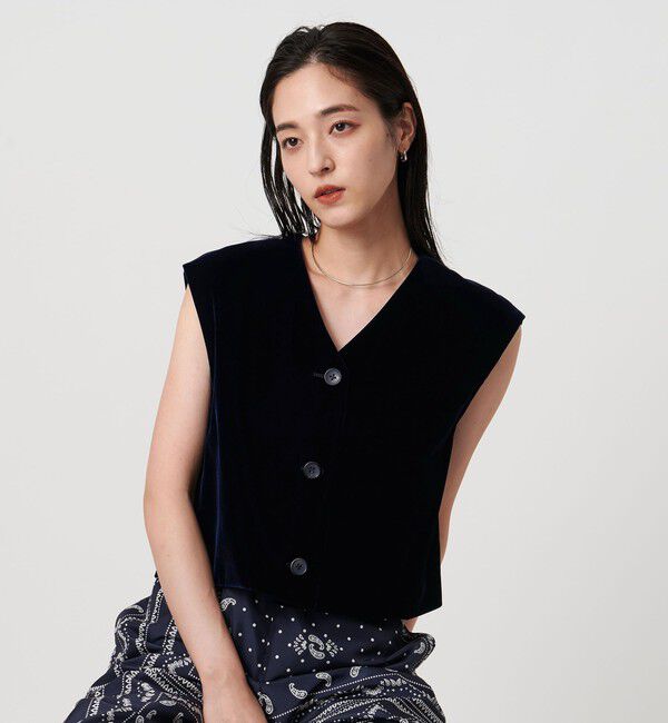 UNITED ARROWS「ベルベット ミニ ベスト」|ベスト・ジレ|