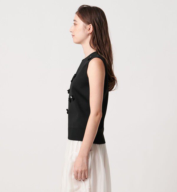 UNITED ARROWS「スパンコール 3D フラワー ベスト」|ニット・セーター|