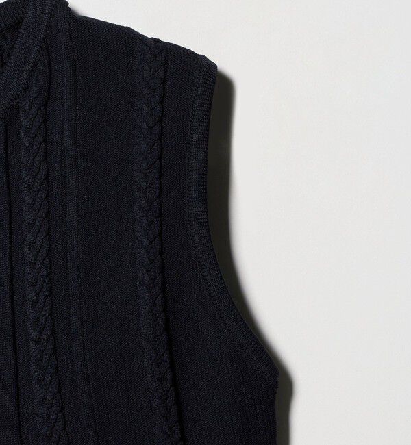 UNITED ARROWS「ケーブル ペプラム ノースリーブ ニット ベスト ‐ウォッシャブル‐」|ベスト・ジレ|