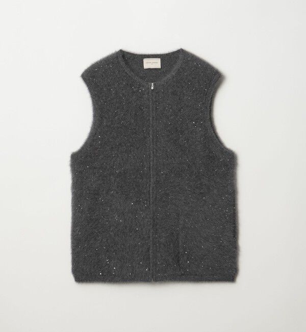 UNITED ARROWS「フォックスカシミヤ スパンコール ジップ ベスト」|ベスト・ジレ|