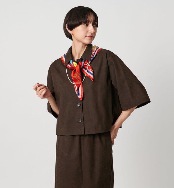 UNITED ARROWS「スエード ライク シャツ ジャケット」|シャツ・ブラウス|DK.BROWN