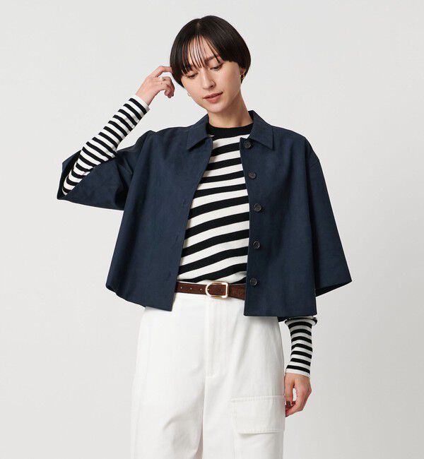 UNITED ARROWS「スエード ライク シャツ ジャケット」|シャツ・ブラウス|NAVY