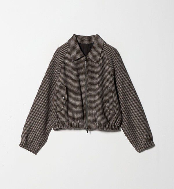ASTRAET「＜ASTRAET＞ハウンドトゥース ステンカラー ジップブルゾン」|ブルゾン・スタジャン|