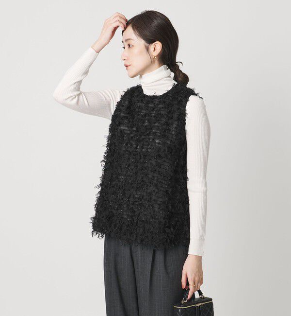 UNITED ARROWS「チュール ノースリーブ ブラウス」|シャツ・ブラウス|BLACK