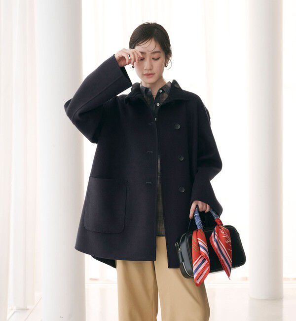 UNITED ARROWS「バイカラー リバー Aライン コート」|その他|