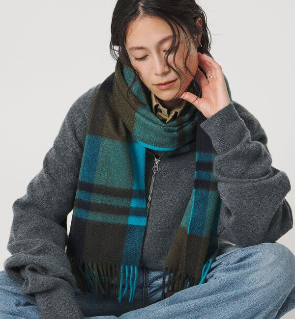 UNITED ARROWS「＜Joshua Ellis＞カシミヤ チェック マフラー」|マフラー|