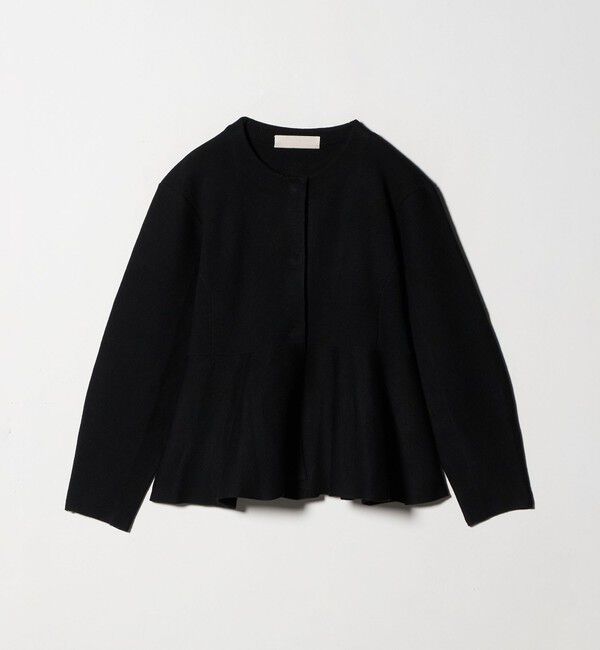 UNITED ARROWS「＜Marilyn Moon＞ミラノリブ ペプラム ジャケット」|ノーカラージャケット|BLACK