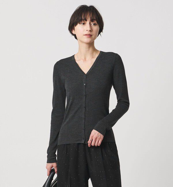 UNITED ARROWS「18G ウール フィット リブ カーディガン」|カーディガン|