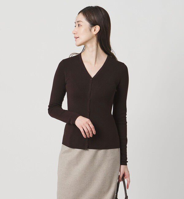 UNITED ARROWS「18G ウール フィット リブ カーディガン」|カーディガン|