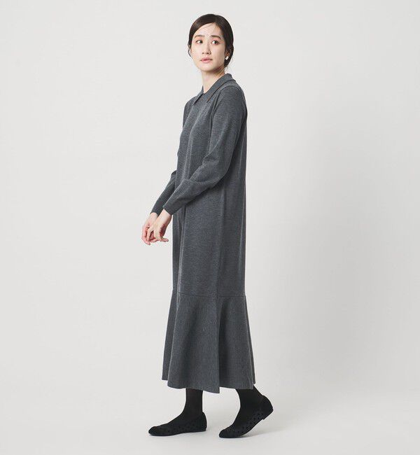 UNITED ARROWS「ニット ペプラム ロング ワンピース」|ワンピース|