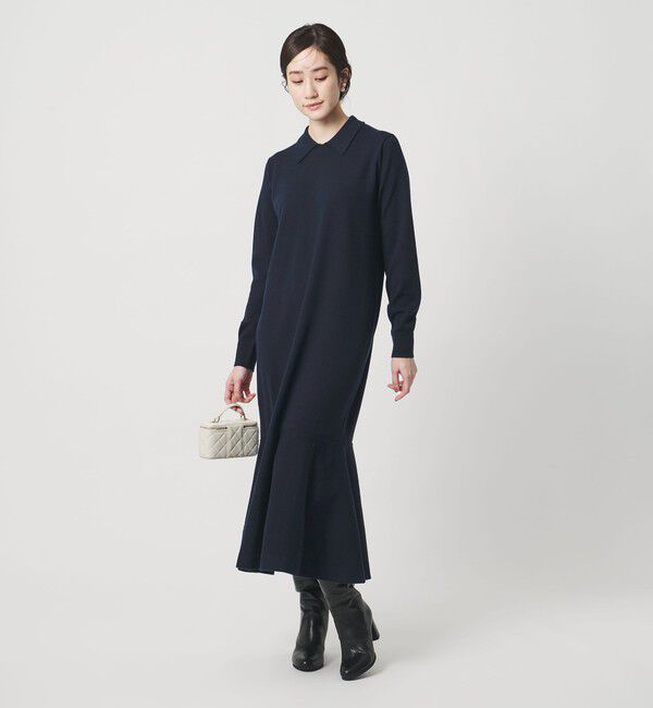 UNITED ARROWS「ニット ペプラム ロング ワンピース」|ワンピース|