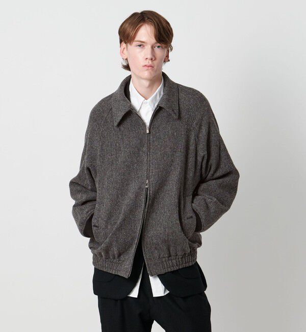 UNITED ARROWS「＜District＞ヘリンボーン ツイード ジップブルゾン」|ブルゾン・スタジャン|