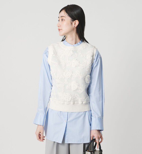 UNITED ARROWS「エンブロイダリーフラワー メッシュ ベスト」|ベスト・ジレ|