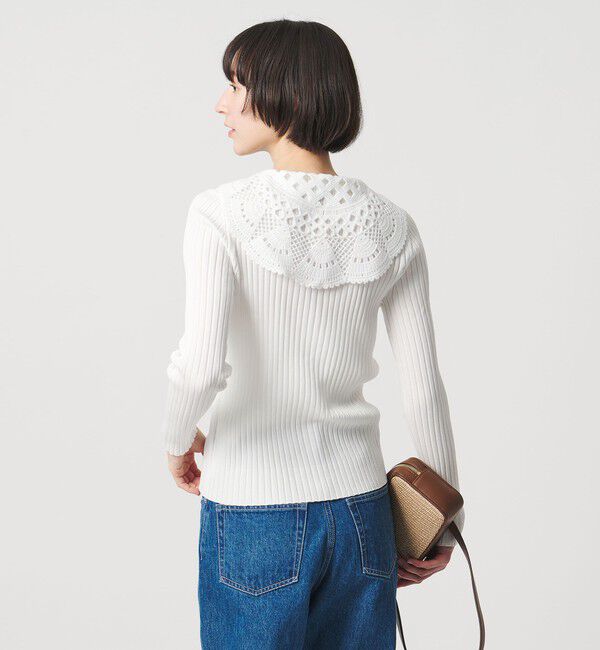 UNITED ARROWS「セーラー エンブロイダリー リブニット ‐ウォッシャブル‐」|ニット・セーター|