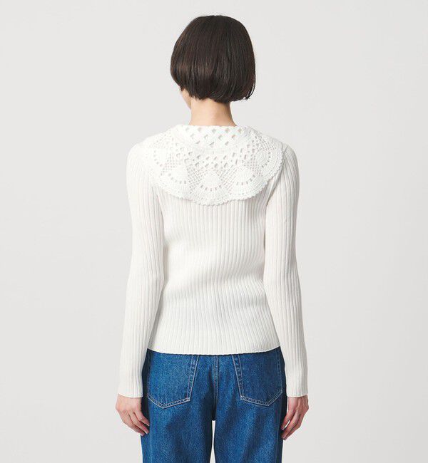 UNITED ARROWS「セーラー エンブロイダリー リブニット ‐ウォッシャブル‐」|ニット・セーター|